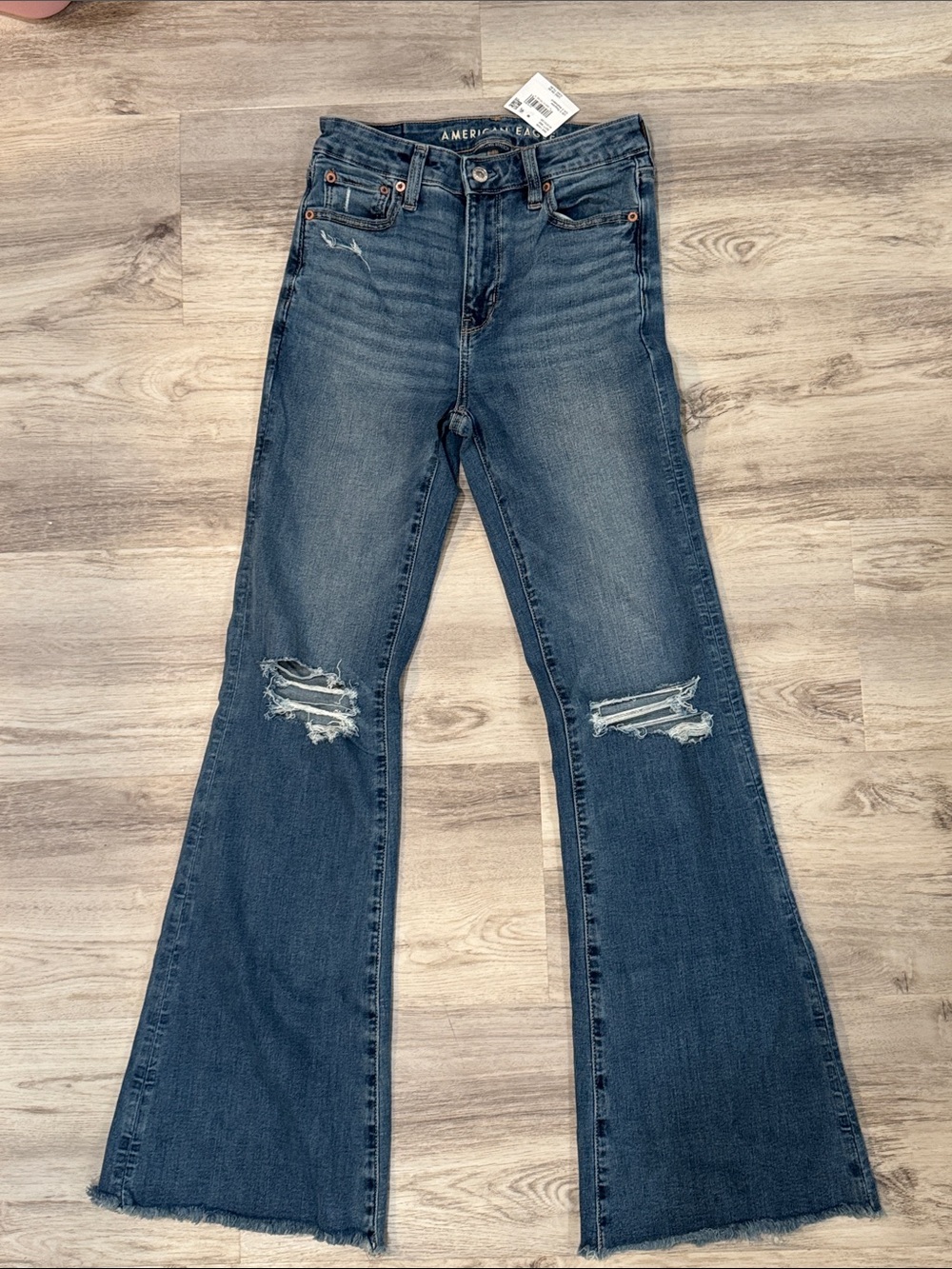 American Eagle Outfitters Distressed super high-rise Flare Jeans size 0